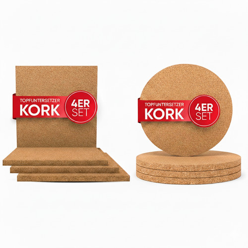 Kork untersetzer rund eckig - untersetzer,