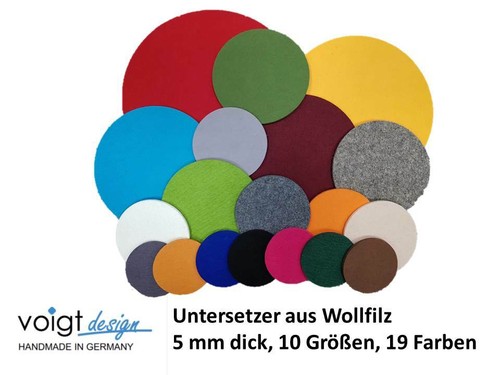 Untersetzer wollfilz rund - 5,