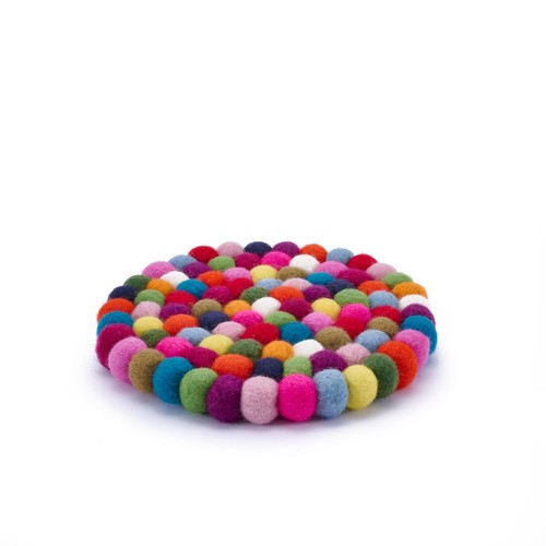 Filzuntersetzer dots bunt - filzuntersetzer,,