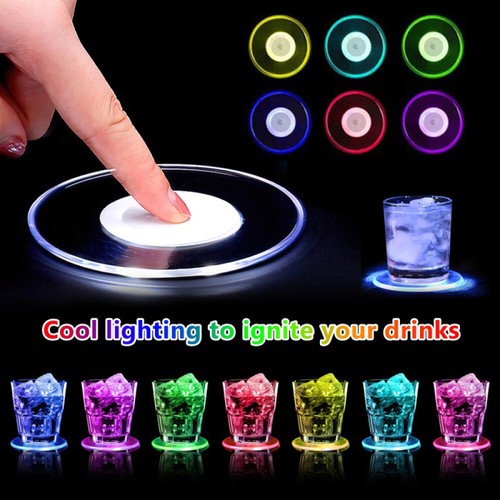 Led untersetzer bierdeckel - 6x,