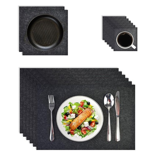 Tischset filz grau teilig - tischset, grau,